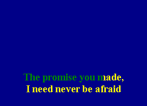 The promise you made,
I need never be afraid