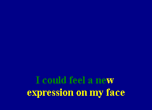 I could feel a new
expression on my face