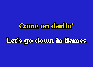 Come on darlin'

Let's go down in flames
