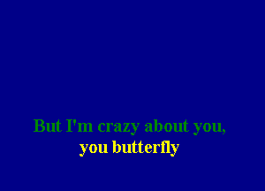 But I'm crazy about you,
you butterfly