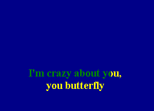 I'm crazy about you,
you butterfly