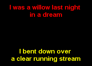 l was a willow last night
in a dream

I bent down over
a clear running stream