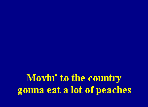 Movin' to the country
gonna eat a lot of peaches