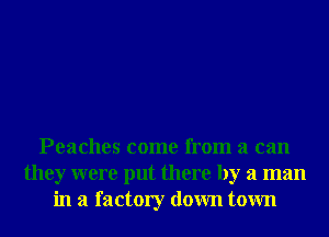 Peaches come from a can
they were put there by a man
in a factory down town
