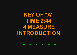 KEY OF A
TIME 244
4 MEASURE

INTRODUCTION