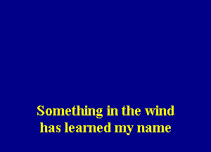 Something in the wind
has learned my name
