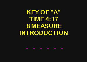 KEY OF A
TlME4z17
8 MEASURE

INTRODUCTION