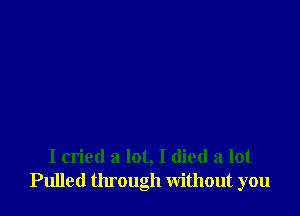 I cried a lot, I died a lot
Pulled through without you