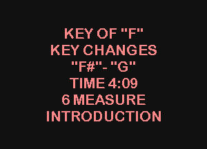 KEYOFP'
KEYCHANGES
IIF II- IIGII

WME409
GMEASURE
INTRODUCHON