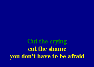 Cut the crying
cut the shame
you don't have to be afraid