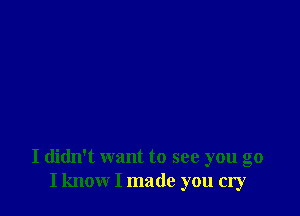 I didn't want to see you go
I know I made you cry