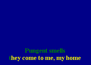 Pungcnt smells
they come to me, my home