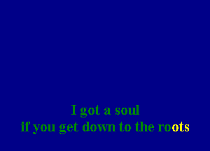 I got a soul
if you get down to the roots
