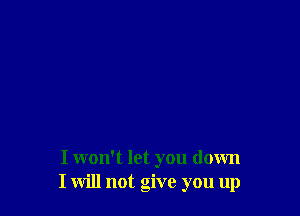 I won't let you down
I will not give you up