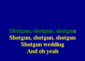 Shotgun, shotgun, shotgun
Shotgun, shotgun, shotgun
Shotgun wedding
And 011 yeah
