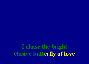 I chase the bright
elusive butterny of love