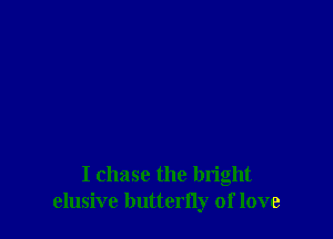 I chase the bright
elusive butterny of love