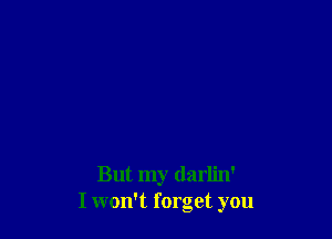 But my darlin'
I won't forget you