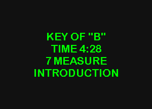 KEY OF B
TIME4z28

7MEASURE
INTRODUCTION
