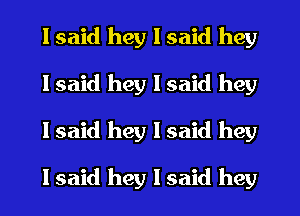 I said hey I said hey
I said hey I said hey
I said hey I said hey

lsaid hey I said hey