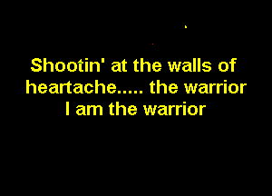 Shootin' at the walls of
heartache ..... the warrior

I am the warrior