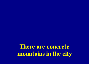 There are concrete
mountains in the city