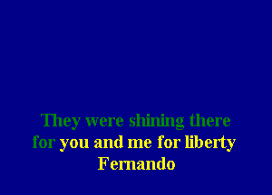 They were shining there
for you and me for liberty
Fernando