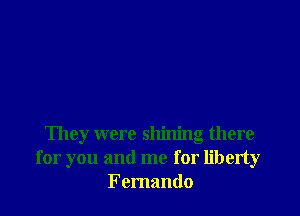 They were shining there
for you and me for liberty
Fernando