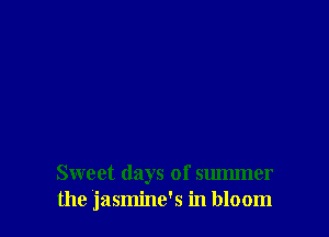 Sweet days of summer
the jasmine's in bloom