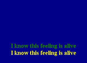 I knowr this feeling is alive
I knowr this feeling is alive