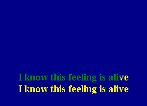 I knowr this feeling is alive
I knowr this feeling is alive