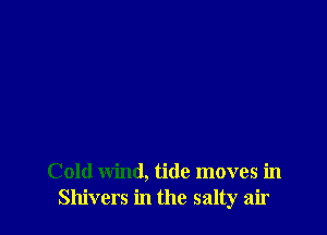 Cold wind, tide moves in
Shivers in the salty air