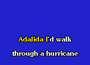 Adalida I'd walk

through a hurricane