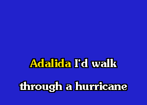 Adalida I'd walk

through a hurricane