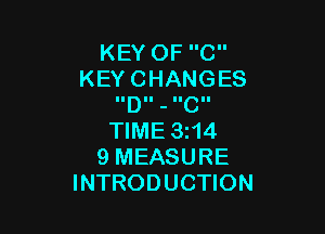 KEYOFC
KEYCHANGES
IIDII - C

WME3H4
9MEASURE
INTRODUCHON