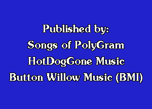 Published bgn

Songs of PolyGram

HotDogGone Music
Button Willow Music (BMI)