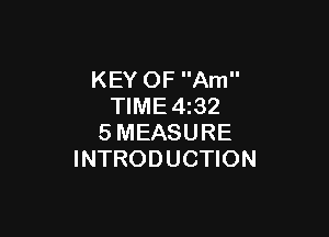 KEY OF Am
TIME4z32

SMEASURE
INTRODUCTION