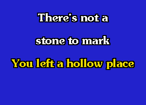 There's not a

stone to mark

You left a hollow place