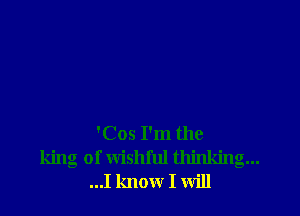 'Cos I'm the
king of wishful thinking...
...I know I Will