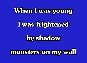 When I was young

I was frightened
by shadow

monsters on my wall