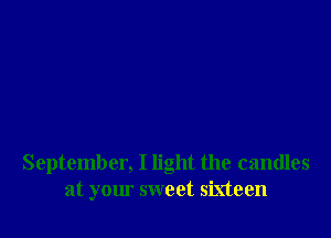 September, I light the candles
at your sweet sixteen