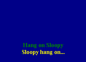 Hang on Sloopy
Sloopy hang on...
