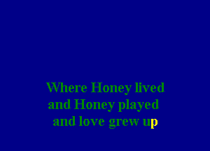 Where Honey lived
and Honey played
and love grew up