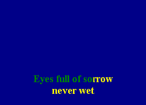 Eyes full of sorrow
never wet