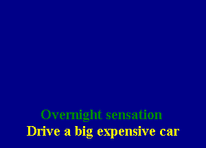 Overnight sensation
Drive a big expensive car