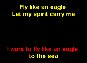 Fly like an eagle
Let my spirit carry me

I want to fly like an eagle
to the sea