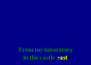 From my laboratory
in the castle east