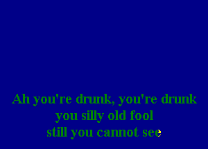 Ah you're drunk, you're drunk
you silly old fool
still you cannot see