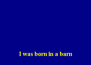 I was born in a barn