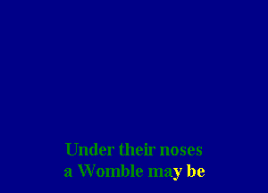 Under their noses
a Womble may be